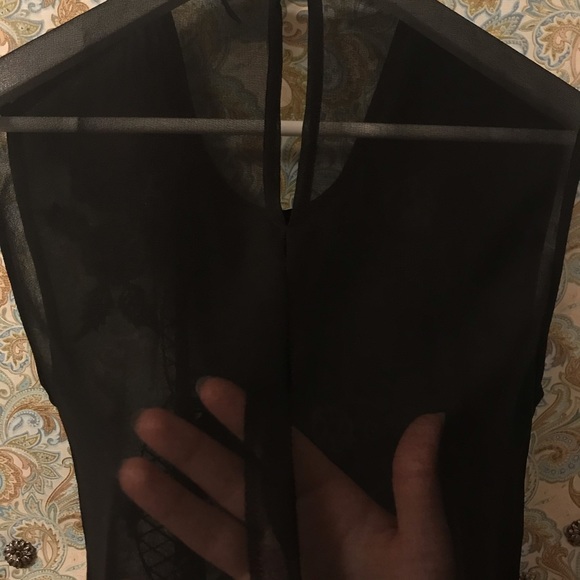 GUESS Flower Embellished Top in Sheer Black - Picture 3 of 8